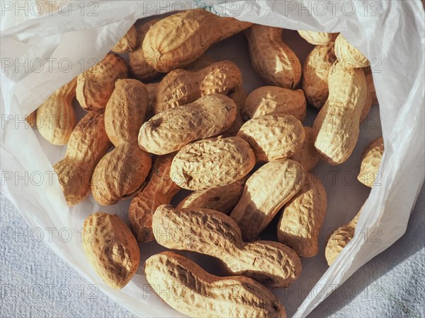Peanuts food in a plastic bag