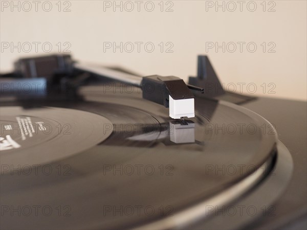 Vinyl record spinning