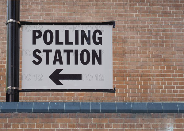 Polling station sign