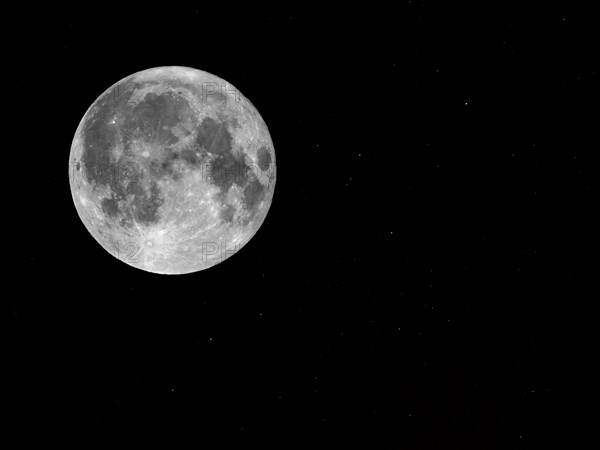 Full moon seen with telescope