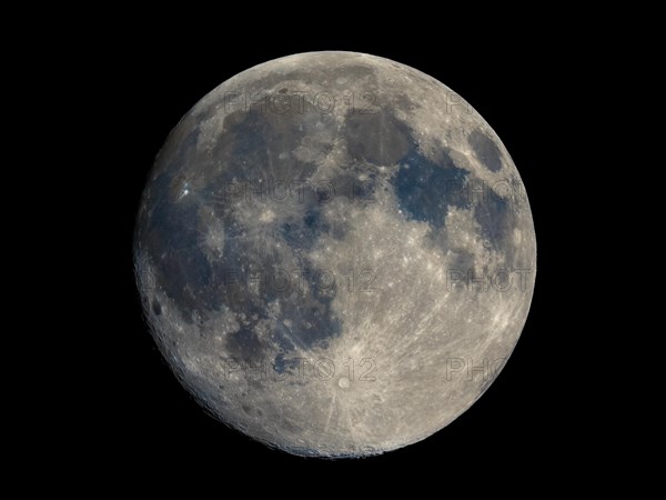 Full moon seen with telescope