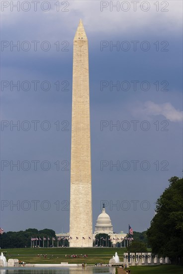 Washington Mall with obelisk and Capitol in Washington D. C.