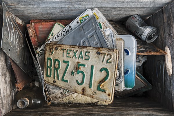 Collection of old number plates