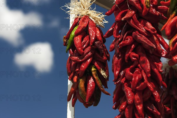 Chilli peppers at a market stall