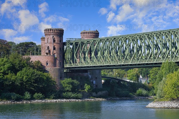 Historic railway south bridge crossing the Rhine River