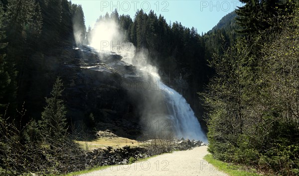 Waterfall in Krimml in Pinzgau