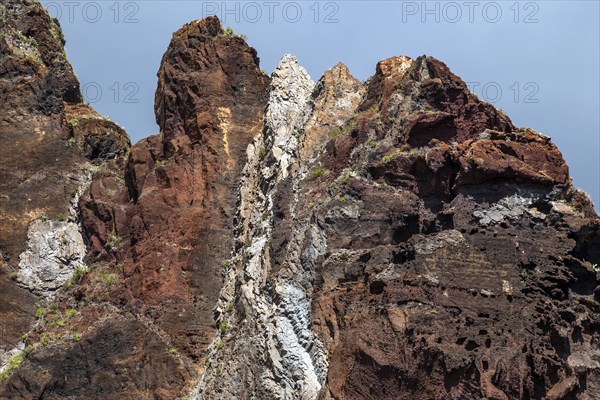 Weathered lava rocks on the cliffs near Paul do Mar