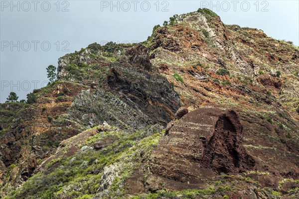 Weathered lava rocks on the cliffs near Paul do Mar