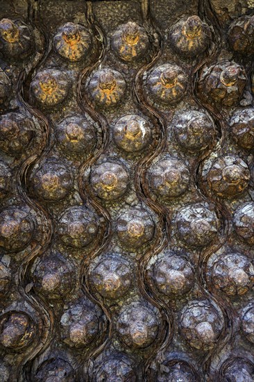 Rusted bolts on a disused factory site