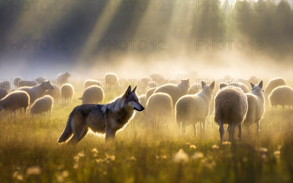 A gray wolf