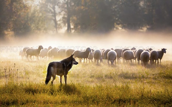 A gray wolf