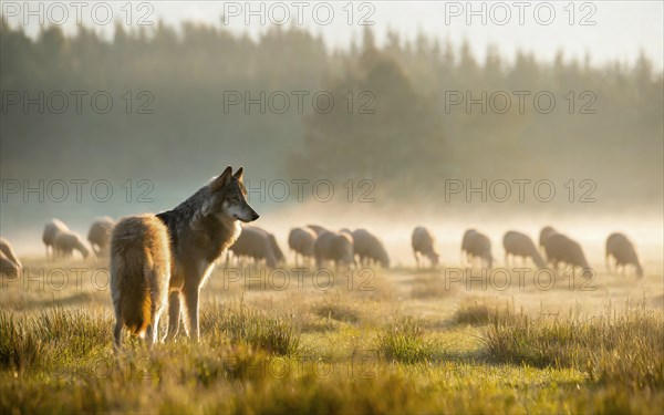 A gray wolf