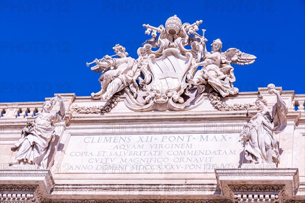 Trevi Fountain papal coat of arms