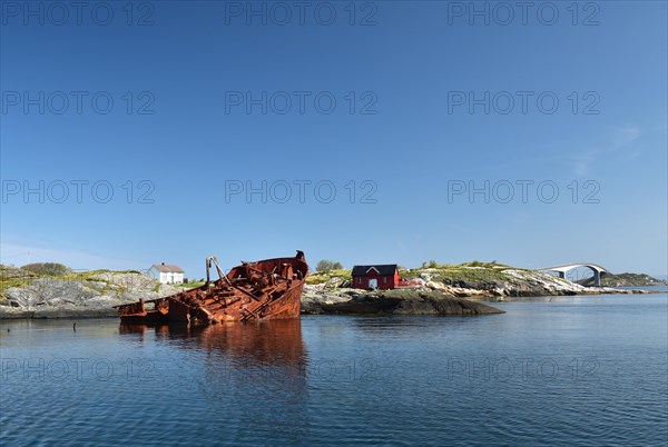 Shipwreck on the Atlantic Road in Norway