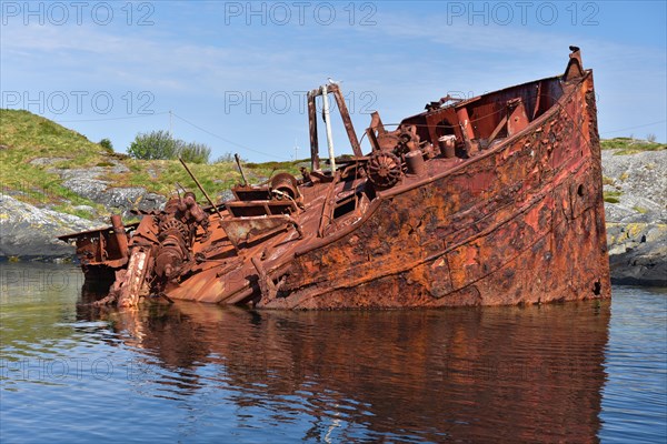 Shipwreck on the Atlantic Road in Norway