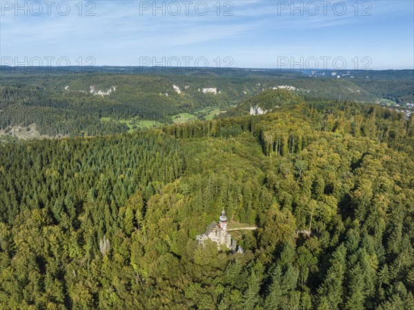 Aerial view of the church ruins