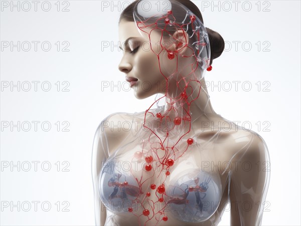 Transparent female upper body