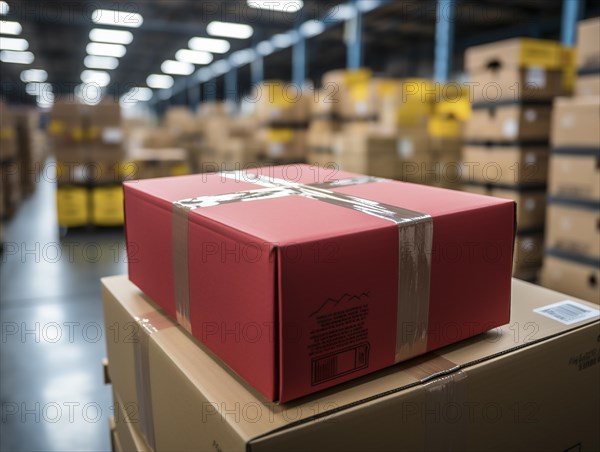 Postal packages in a warehouse
