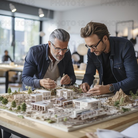 Architects at work planning a residential district