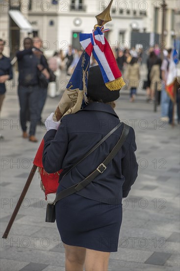 Flag bearer on the way to a rally