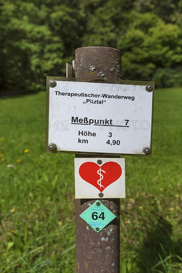 Hiking sign for a heart hiking trail