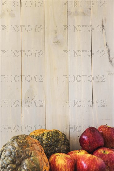 Fruits vegetables near wall