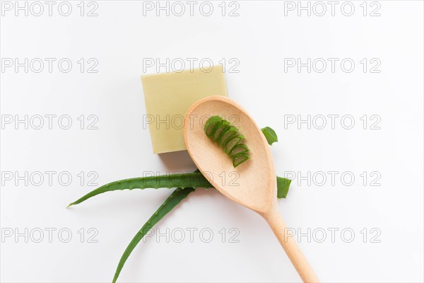 Healthy spa concept aloe vera soap