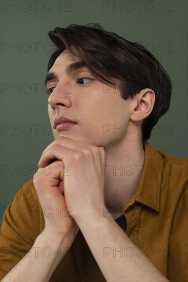 Portrait young man wearing shirt posing 3