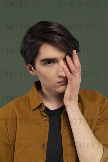 Portrait young man wearing shirt posing 4