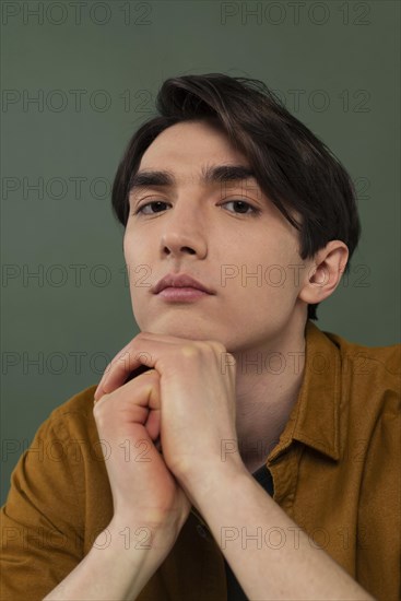 Portrait young man wearing shirt posing 5