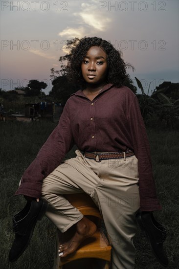 Portrait young woman posing