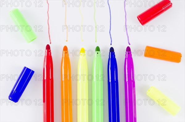 Pride flag with colorful felt tip pen