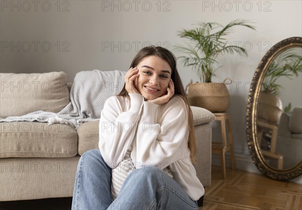 Smiley woman home portrait 5