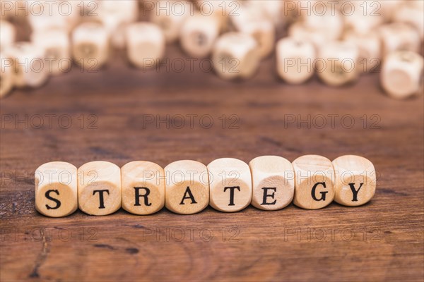 Strategy word wooden cubes