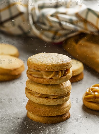 Tasty alfajores arrangement