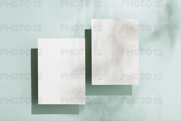 Top view collection business cards