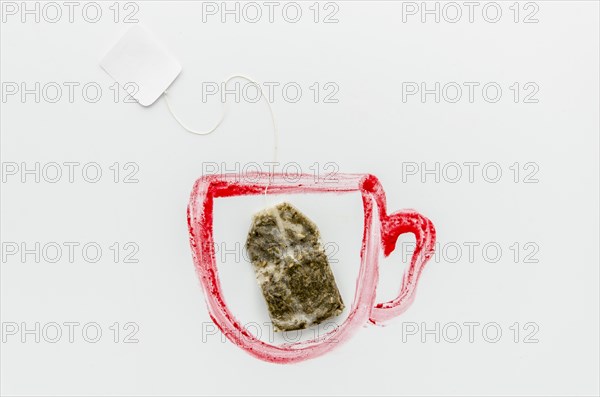 Top view tea bag