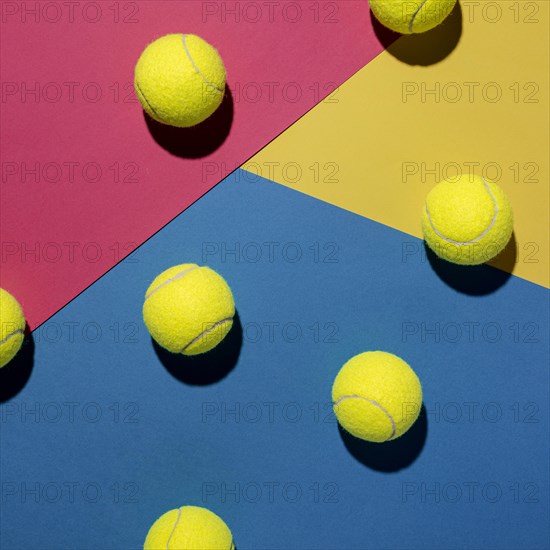 Top view tennis balls