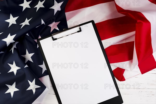 Usa independence day concept with clipboard