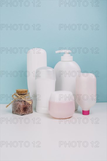 Various cosmetics bottles