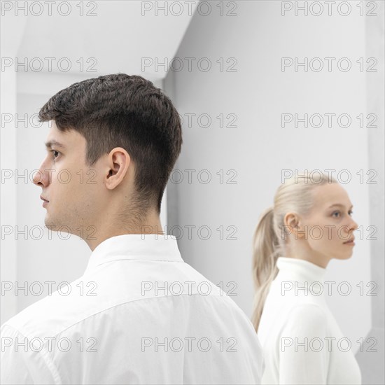 Woman man wearing white clothes 2