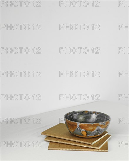 Abstract minimal kitchen colorful bowl copy space
