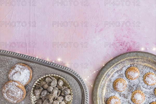 Assortment sweets lighting garland