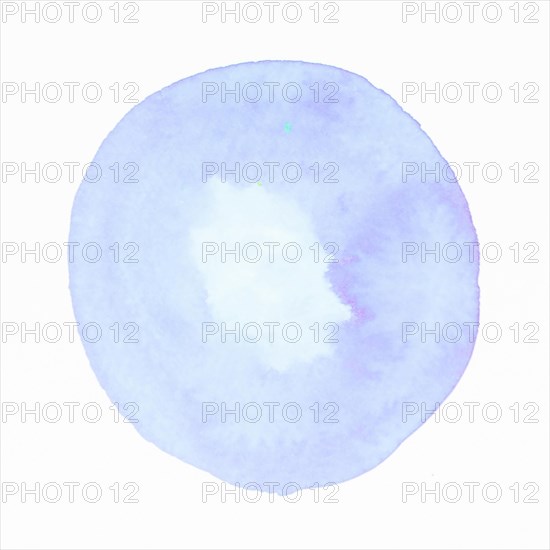 Blue watercolor circle splash white backdrop