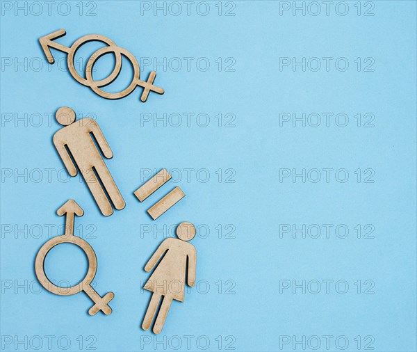 Cardboard people symbols with copy space