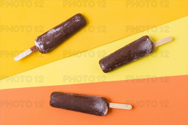 Chocolate flavor ice cream stick