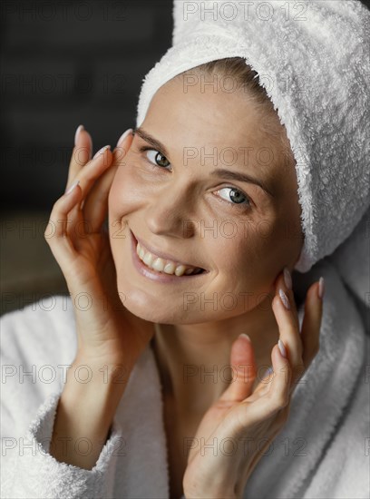 Close up beautiful smiley woman