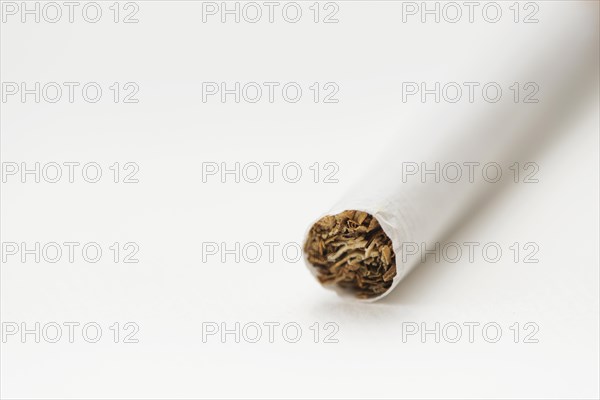 Close up tobacco inside cigarette