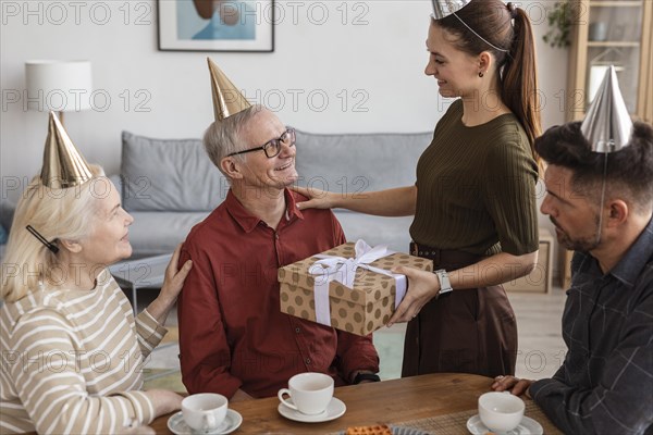 Close up woman holding present