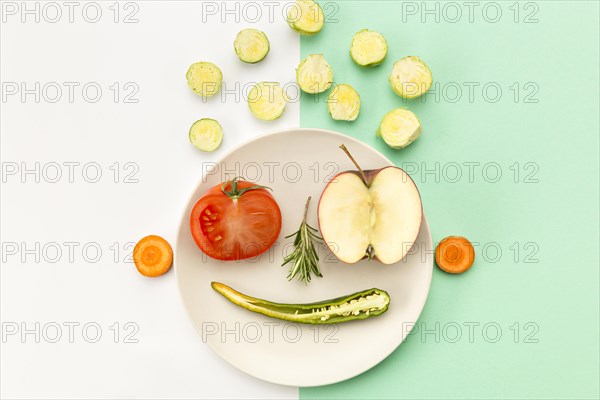 Concept healthy eating smiley face